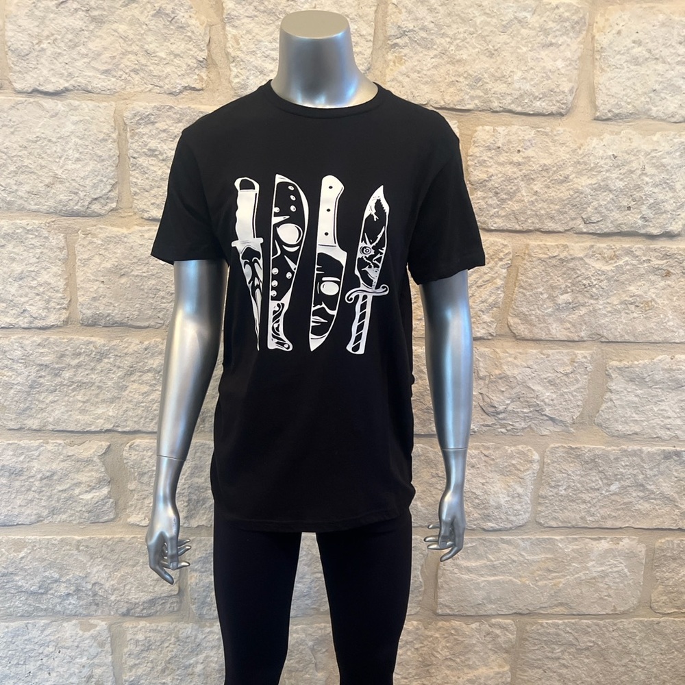 Title:
Horror Icon Knife Tee | Halloween Scary Movie Graphic Shirt
